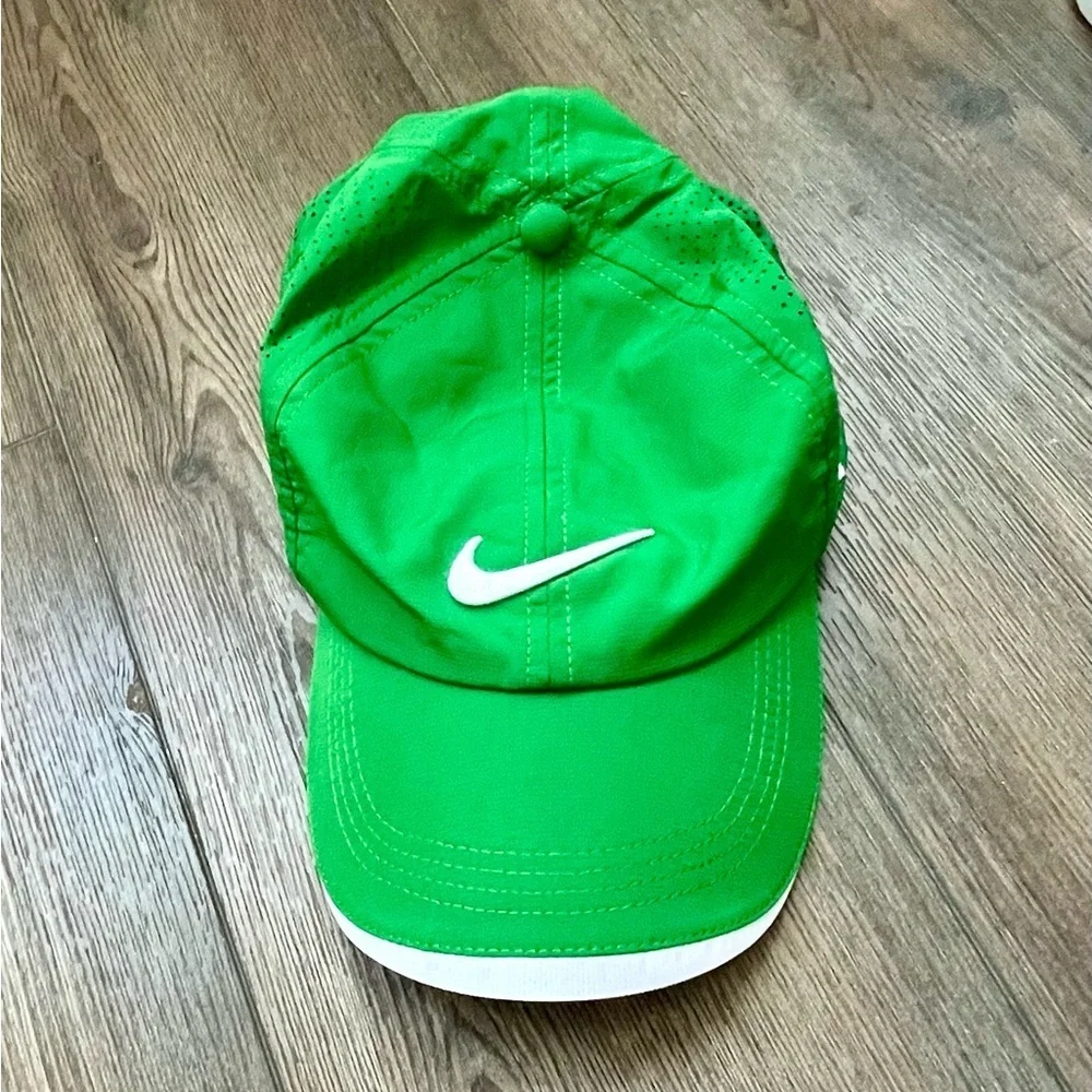 Green Nike Cap with White Logo